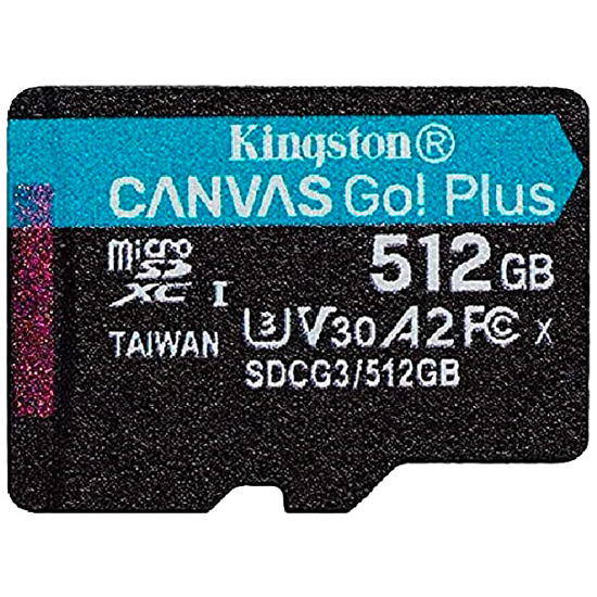 Foto do Produto Cartão de Memória Kingston Canvas Go! Plus Micro SDXC 512GB