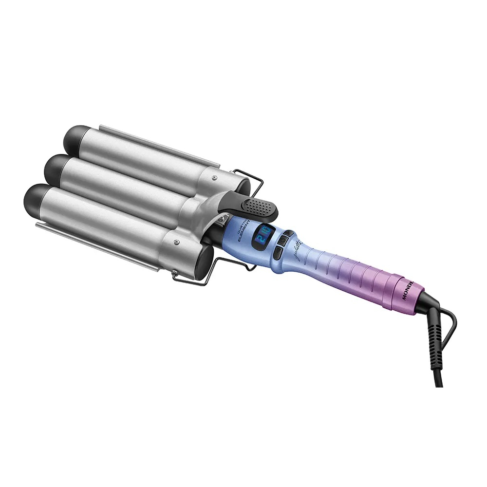Foto do Produto Modelador de Cachos Mondial Juliette MCT-JU-03 - 160W - 210° C - Cerâmica/Triplo - Bivolt - Azul e Roxo