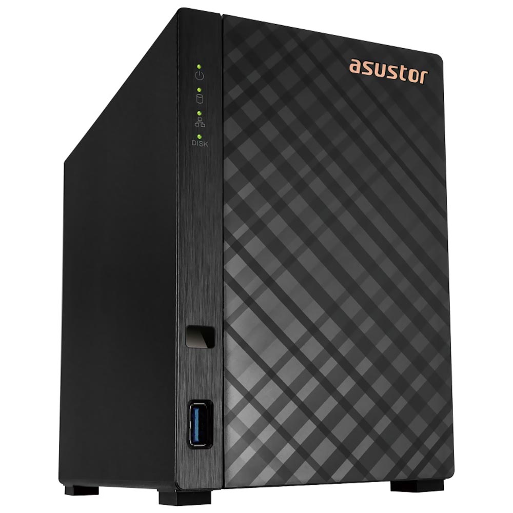 Foto do Produto Servidor Nas Storage Asustor AS1102TL Drivestor 2 Lite Realtek RTD1619B de 1.7GHz / 1GB de RAM / 2 Baias / USB 3.2 / LAN - Preto