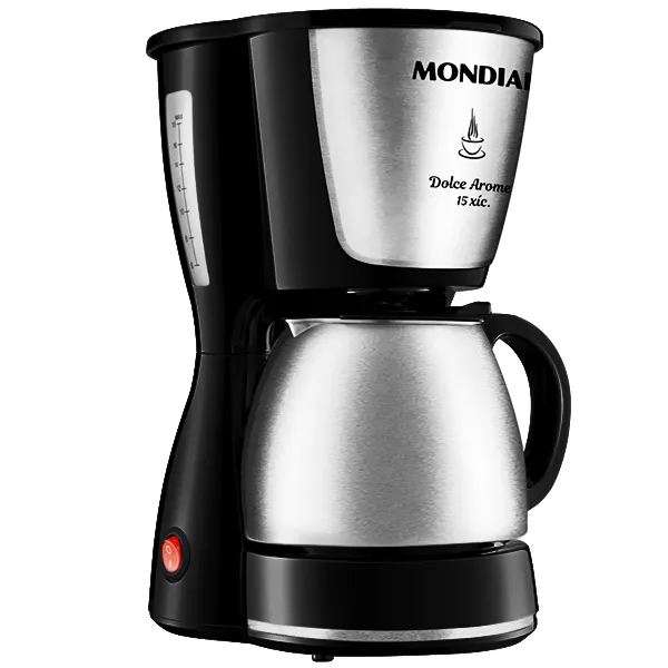 Foto do Produto Cafeteira Mondial Dolce Arome Inox C-34 JI-15X 550 watts 127V ~ 60Hz - Preto/Prata