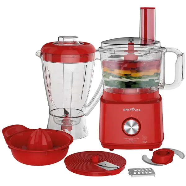 Foto do Produto Multiprocessador Britânia BMP900V Processador + Liquidificador + Espremedor 220V ~ 50/60 Hz - Vermelho