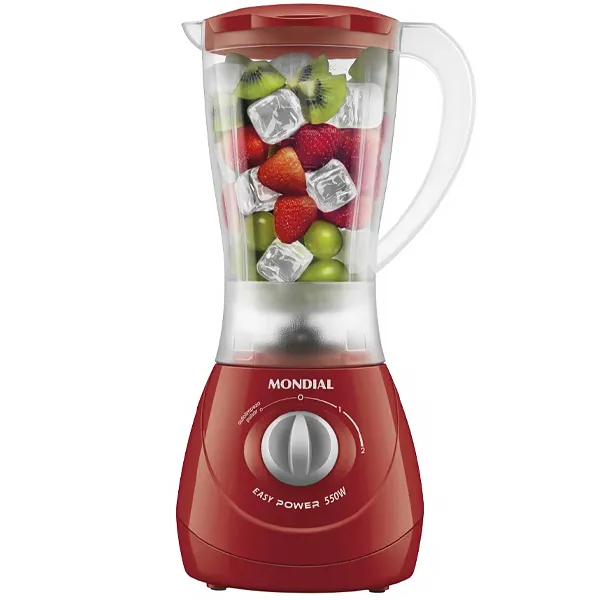 Foto do Produto Liquidificador Mondial Easy Power L-550-R 550 watts 2 Velocidades + Pulsar 220V ~ 50/60 Hz - Vermelho/Cinza