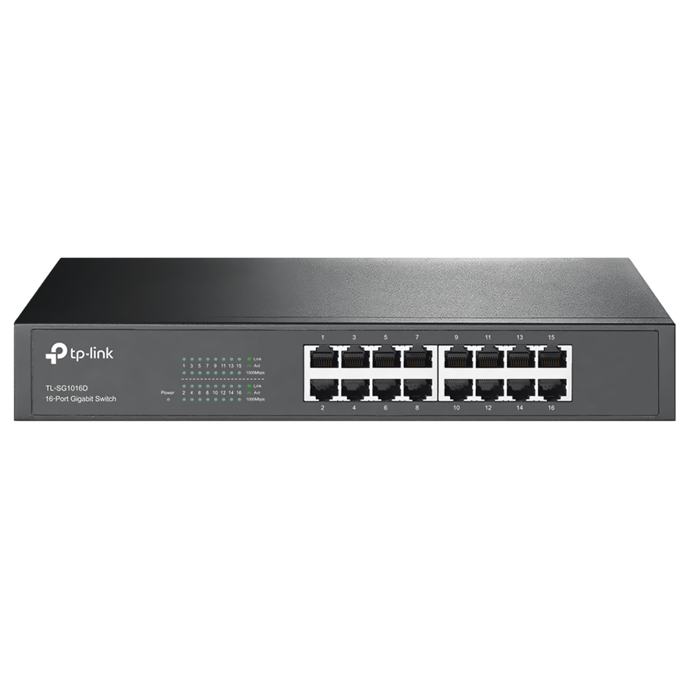 Foto do Produto Hub Switch Tp-link TL-SG1016D Rackmount 16 Portas - 10/100/1000Mbps