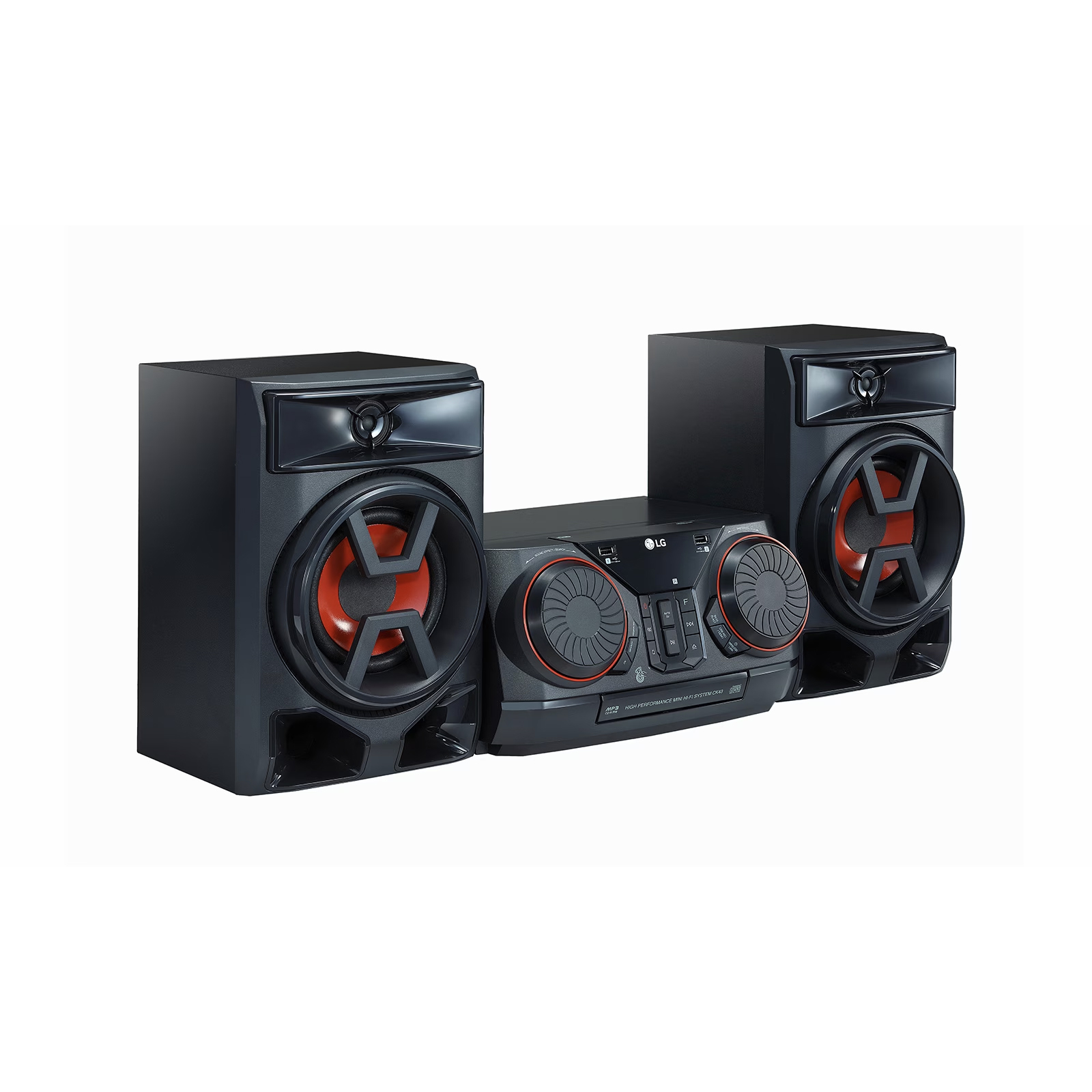 Foto do Produto Mini System LG XBOOM CK43N - USB/AUX - Bluetooth - 300W RMS - Preto