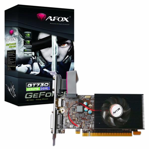 Foto do Produto Placa de Vídeo AFOX 4GB GeForce GT730 DDR3 - AF730-4096D3L5