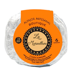 Foto do Produto Alfajor Artesanal Py La Marsellesa Chocomani Recheio Creme Amendoim Cobertura Chocolate Semi Amargo 70G