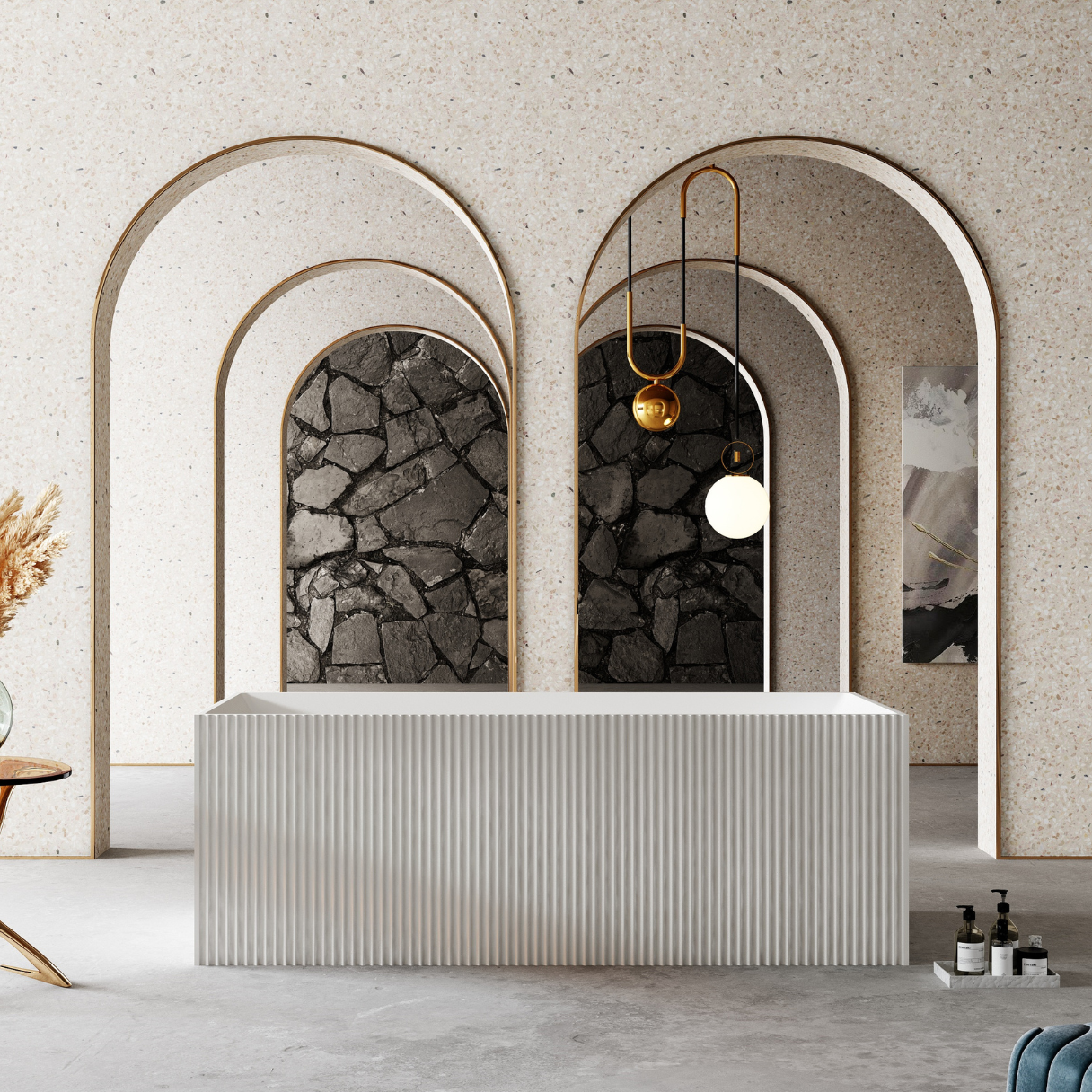 Foto do Produto BANHEIRA RAVENA 170CM EM SOLID SURFACE