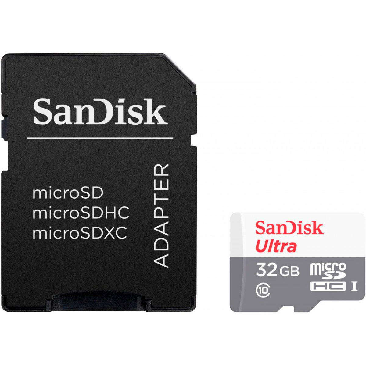 Foto do Produto Cartão de Memória Sandisk Ultra SDSQUNR-032G-GN3MA - 32GB - Micro SD com Adaptador - 100MB/s