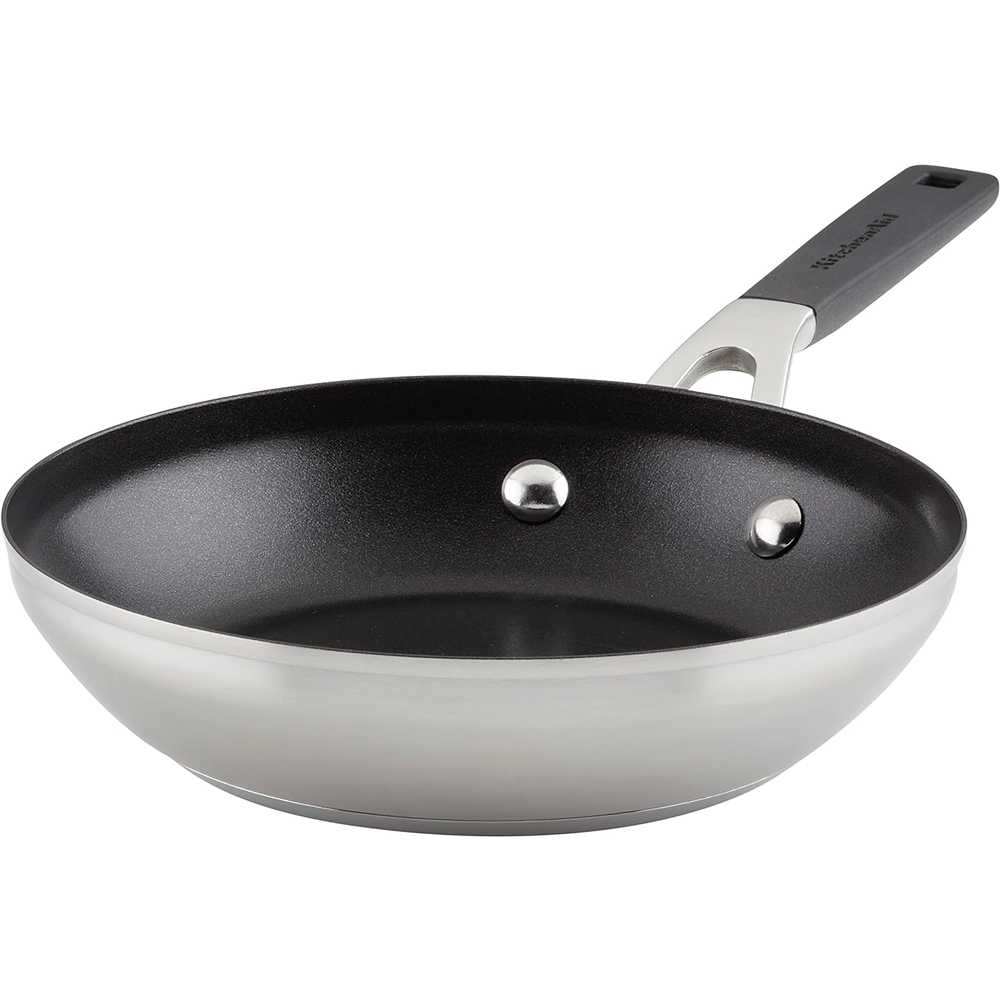 Foto do Produto Frigideira KitchenAid 71019 Indução Antiaderente Aço Inoxidável Escovado 20CM - Prata