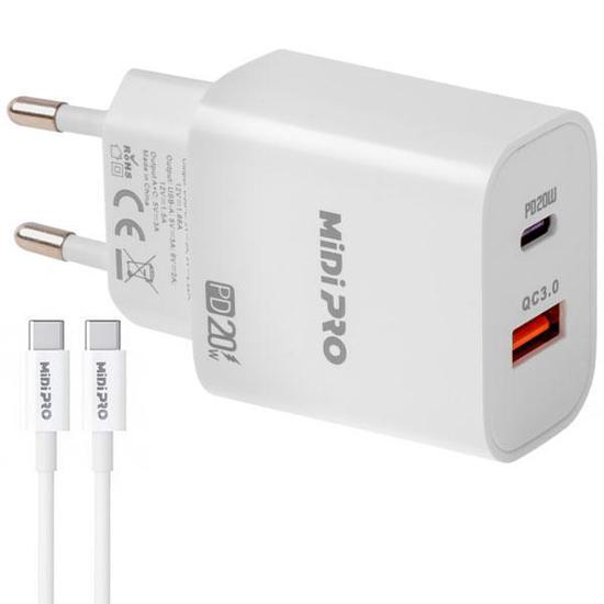 Foto do Produto Carregador Midi Pro MDP-20WD Bivolt - Cabo USB-C