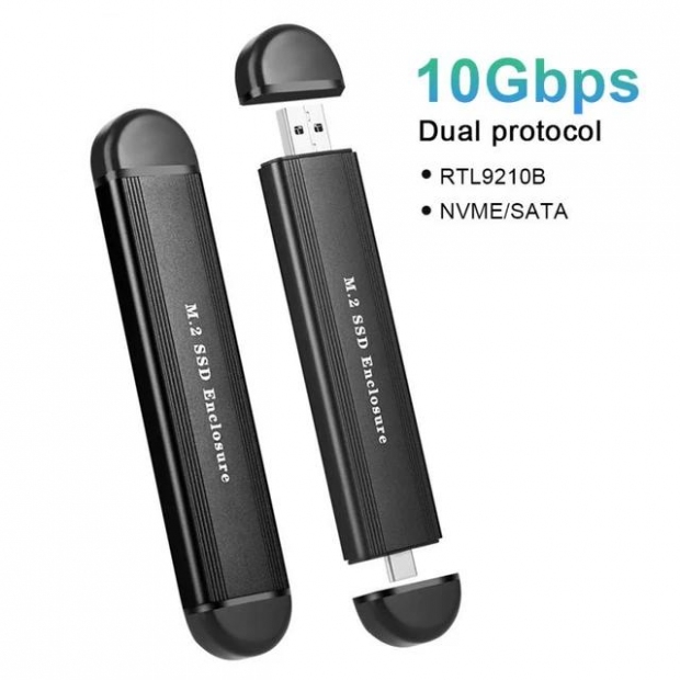 Foto do Produto GAVETA P/ SSD M.2 NVME ENCLOSURE USB 3.1/USB-C DUAL