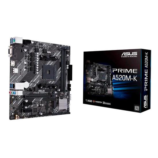 Foto do Produto Placa Mãe Asus Prime A520M-K AMD Soquete AM4