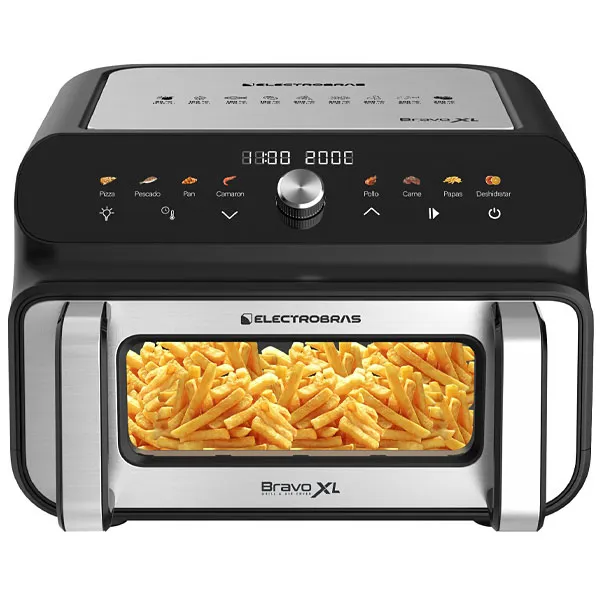 Foto do Produto Fritadeira Elétrica ElectroBras Bravo XL EBGAF-12 1.900 watts 11 Litros 220 - 240 V ~ 50/60 Hz - Preta/Prata