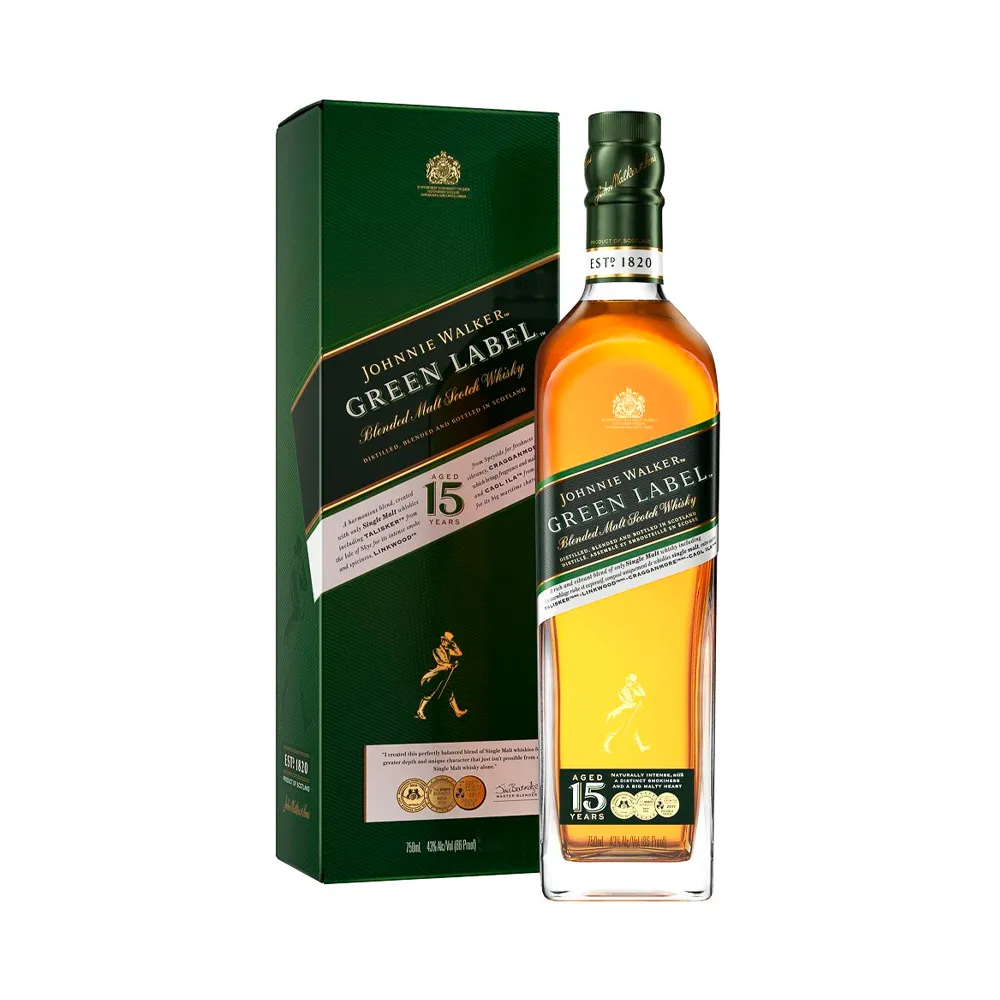 Foto do Produto J.WALKER WHISKY GREEN LABEL 15 AÑOS 750ML CON 43% ALC