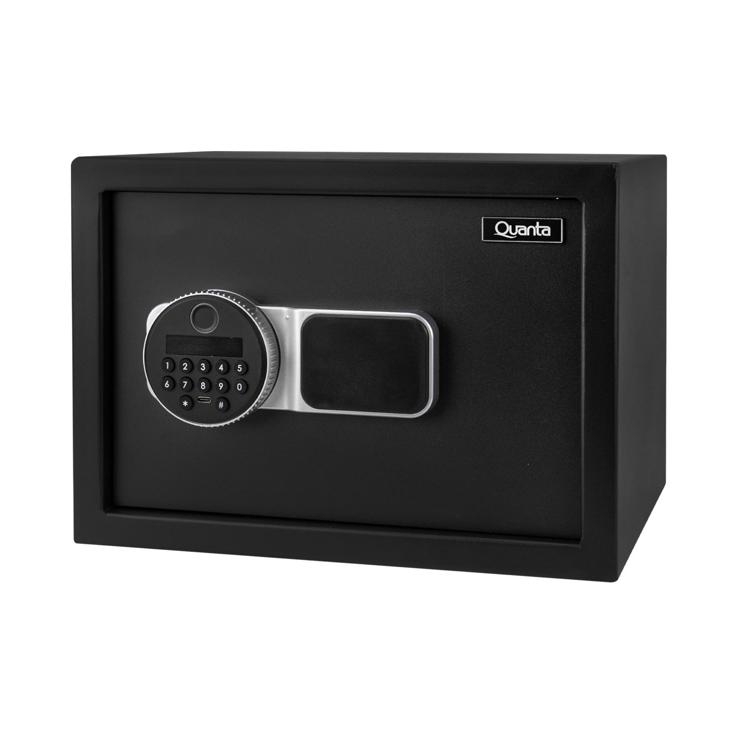 Foto do Produto Cofre Quanta QTCFB16 - 16.5L - 12 Dígitos - Com Impressão Digital - Preto