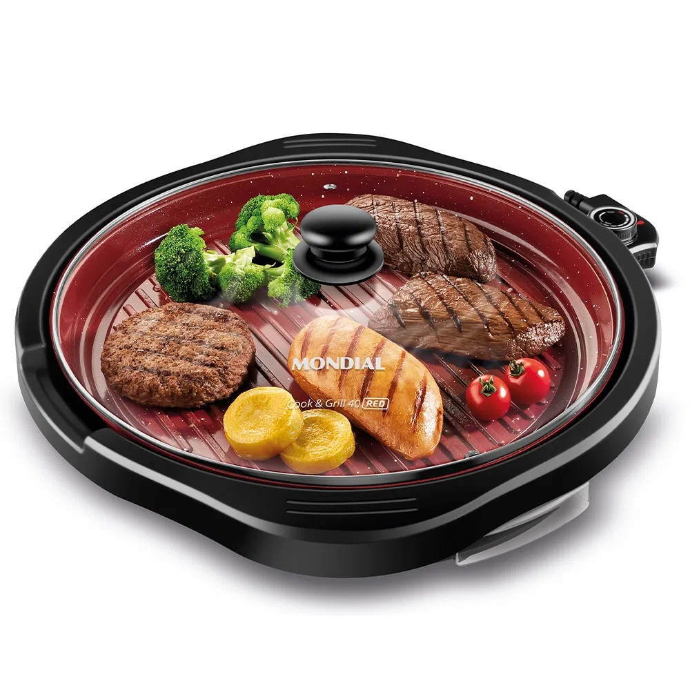 Foto do Produto Grill Mondial Cook & Grill 40 Red G-03 - 1270W - 220V/60Hz - Preto