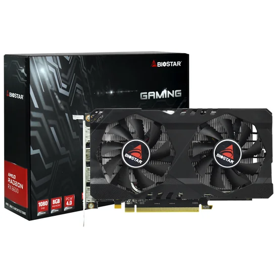 Foto do Produto Placa de Vídeo Biostar Radeon RX 6600 8GB GDDR6 PCI-Express