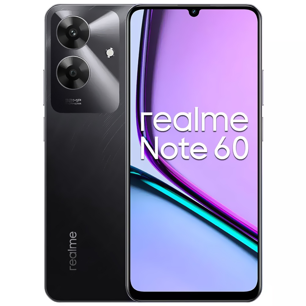 Foto do Produto Celular Realme Note 60 RMX3933 4GB de RAM / 256GB / Tela 6.74" / Dual Sim LTE - Marble Preto (Anatel)
