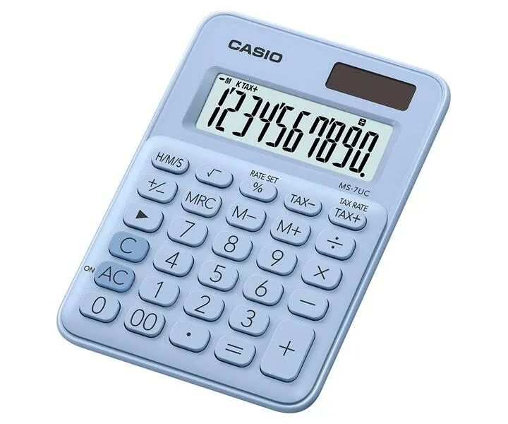 Foto do Produto CASIO CALCULADORAS MS-7UC-LB 10 DIGITOS CELESTE