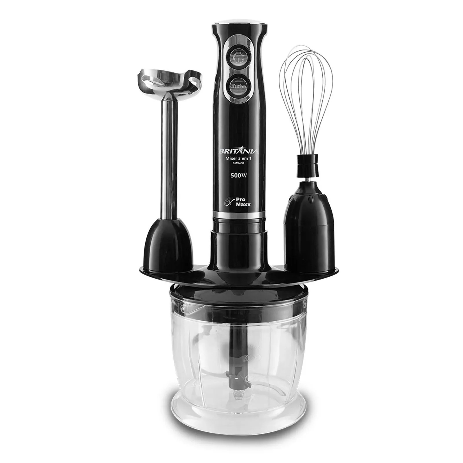 Foto do Produto Mixer Britania BMX400P - 500W - 2 Velocidades + Turbo - 110V - Preto