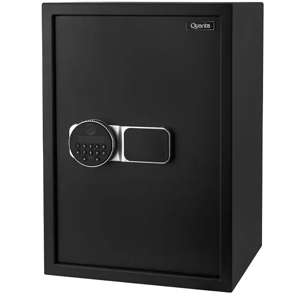 Foto do Produto Cofre Digital Quanta QTCFB43 com Biometria / 43 Litros / Senha de 8 Dígitos / A Pilha - Preto