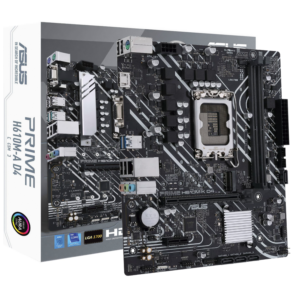 Foto do Produto Placa Mae ASUS Prime H610M-K D4 CSM Socket LGA 1700 / DDR4