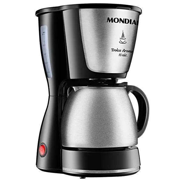 Foto do Produto Cafeteira Mondial Dolce Arome Inox C-34 JI-15X 550 watts 220V ~ 50/60 Hz - Preto/Prata