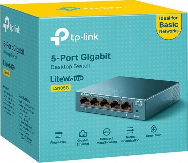 Foto do Produto HUB SWITCH TP-LINK 05P LS-105G 10/100/1000