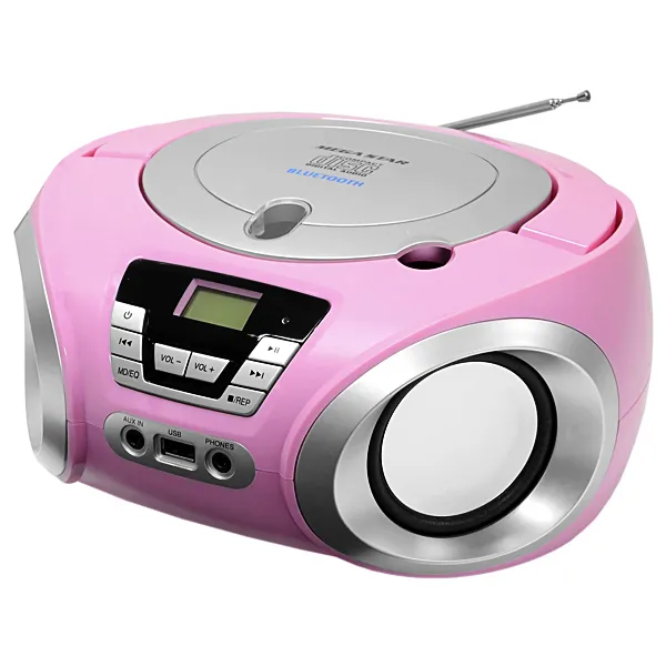 Foto do Produto Micro System MegaStar MP1842BT 1.200 watts P.M.P.O com Bluetooth Bivolt - Rosa/Prata