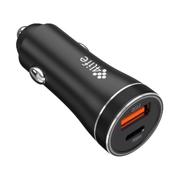 Foto do Produto Carregador Para Carro 4life 43W USB-A + USB-C Car Charger (FL959AC43B) - Preto