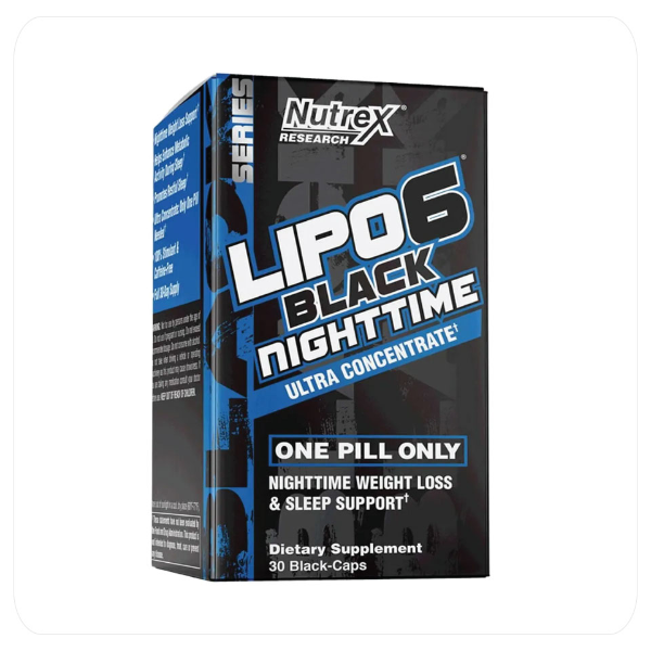Foto do Produto NUTREX- LIPO6 BLACK NIGHTTIME ULTRA CONCENTRADO 30 CAPSULAS PRETO