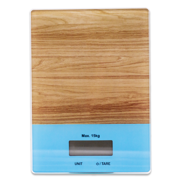 Foto do Produto Mini Balança Digital Portatil Sunlight Kitchen Scale S733 15KG / 1G / A Pilha (Pilha Incluida) - Marrom/Azul