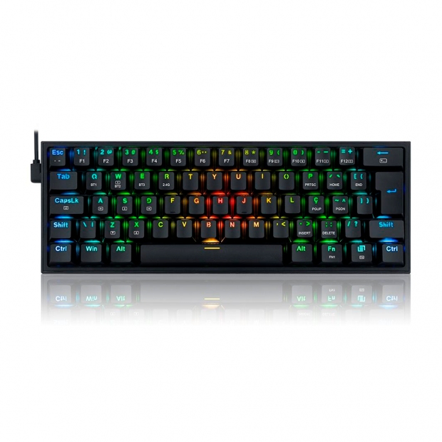 Foto do Produto TECLADO REDRAGON K616-RGB FIZZ PRO BT/WIFI BLACK