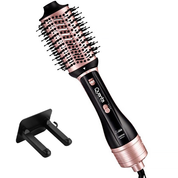 Foto do Produto Escova Secadora Eletrica Quanta QTES6001 Easy Step 2 Em 1 / 1300 Watts - Preto/Rose Gold
