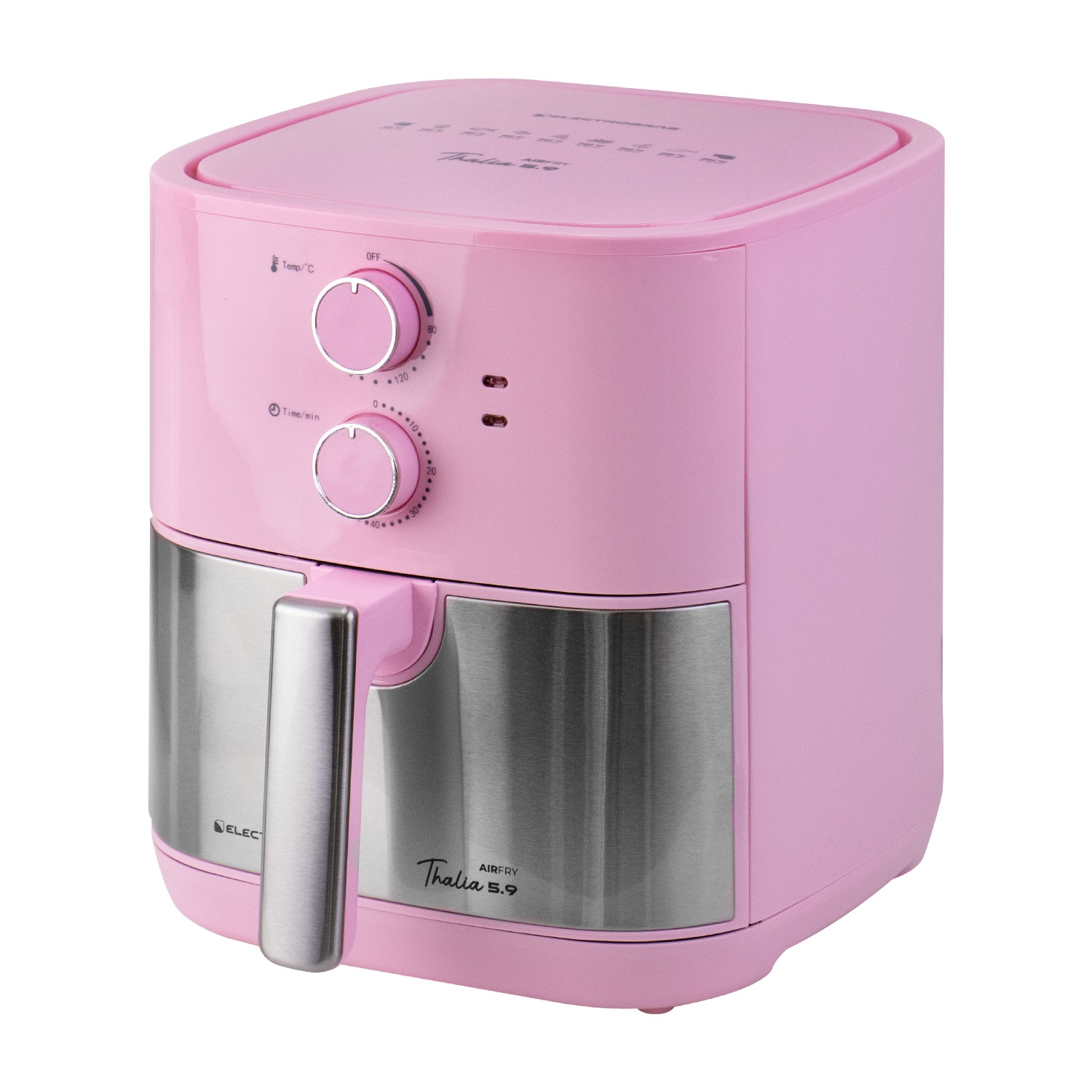 Foto do Produto Fritadeira Elétrica Electrobras Airfry Thalia TLAF-59 - 1900W - 5.9L - 110V - Prata e Rosa