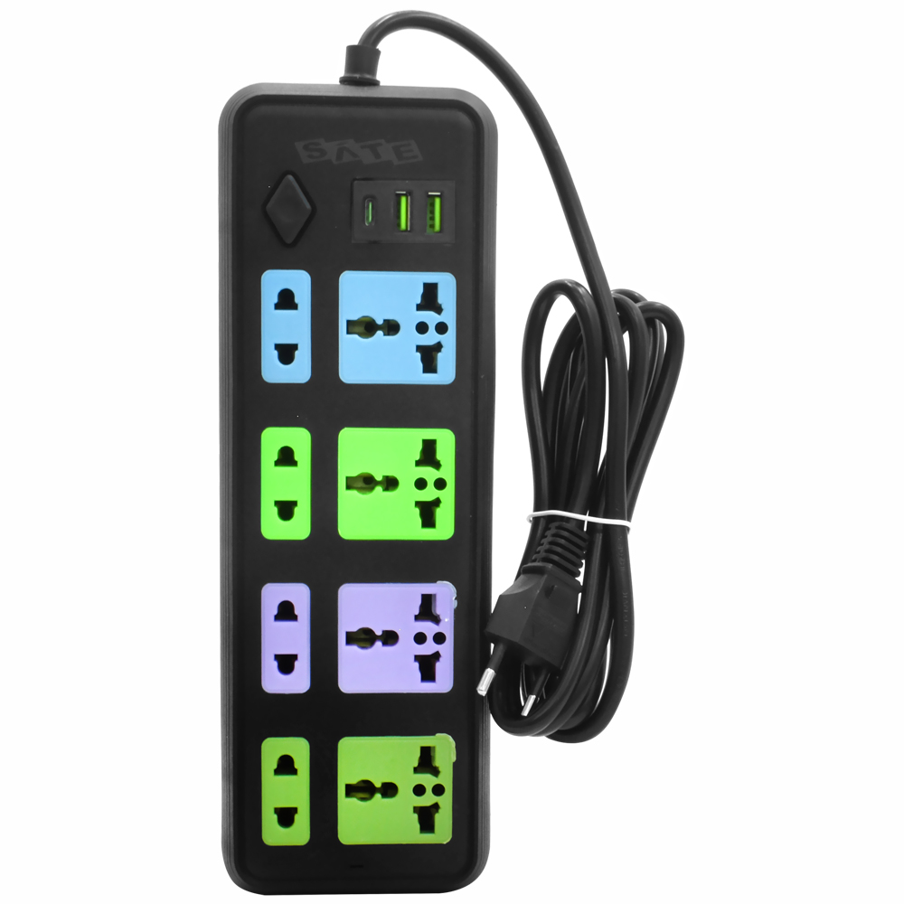 Foto do Produto Filtro de Linha Satellite A-R382U 8 Tomadas / 2 USB / USB-C / 2M