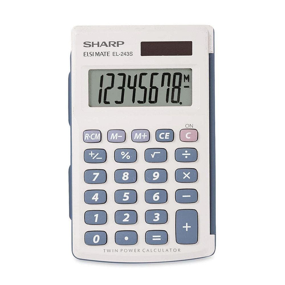 Foto do Produto Calculadora Sharp EL-243SB 8 Digitos Branco e Azul