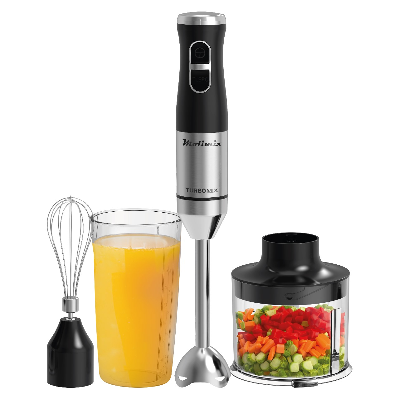 Foto do Produto Mixer Molimix Turbo Mix MMX-1000 - 1000W - 3 Em 1 - 110V/60Hz - Preto e Prata