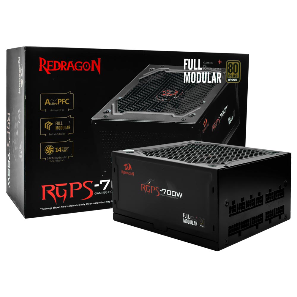 Foto do Produto Fonte de Alimentacao Redragon GC-PS005 700W ATX / Modular / 80 Plus Bronze