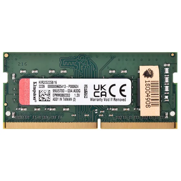 Foto do Produto Memória RAM para Notebook 16GB Kingston KVR32S22S8/16 DDR4 de 3200MHz