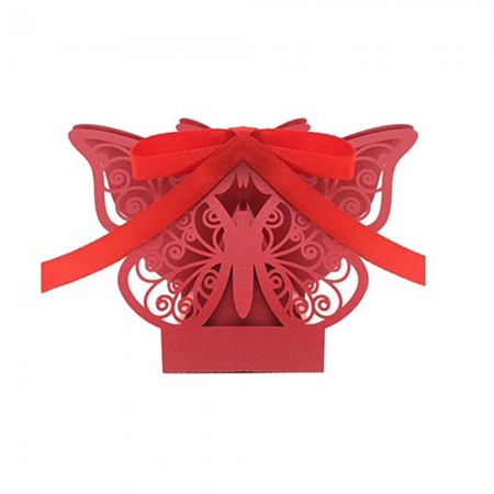 Foto do Produto Caixas de Lembrancinhas para Festa Borboleta T16 Vermelho 25pcs