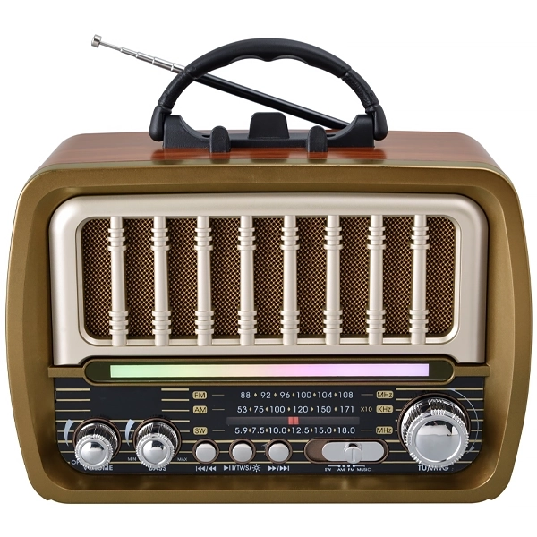 Foto do Produto Rádio Portátil MegaStar RX75BTD com SD/USB/Bluetooth - Marrom/Dourado