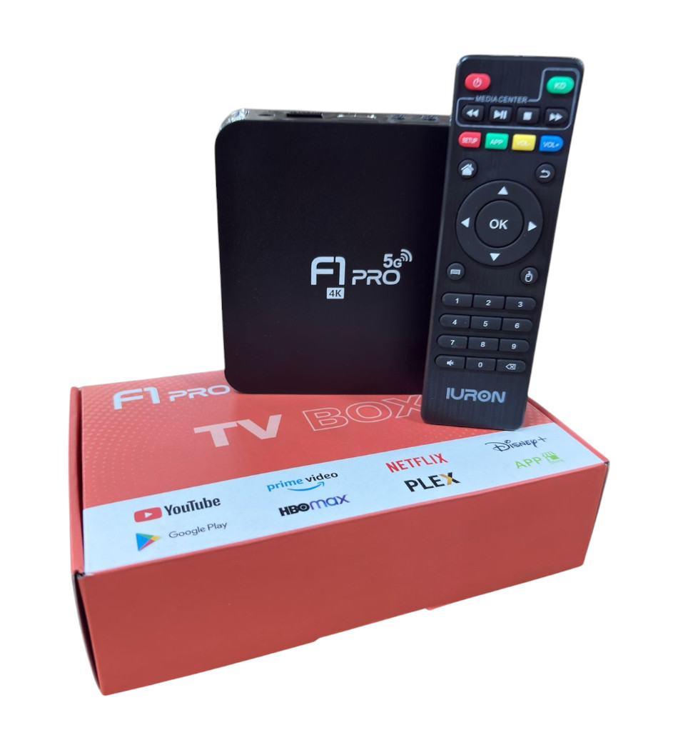 Foto do Produto RECEPTOR TV BOX AC WIFI F1PRO IURON 4K 5G 2G+16G ANDROID 10