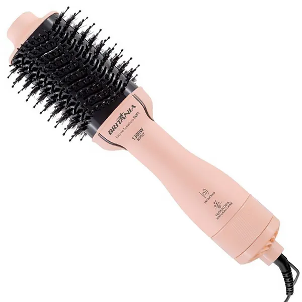 Foto do Produto Escova Elétrica Britânia SOFT BEC07R com 1.300 watts Bivolt - Rosa/Preta