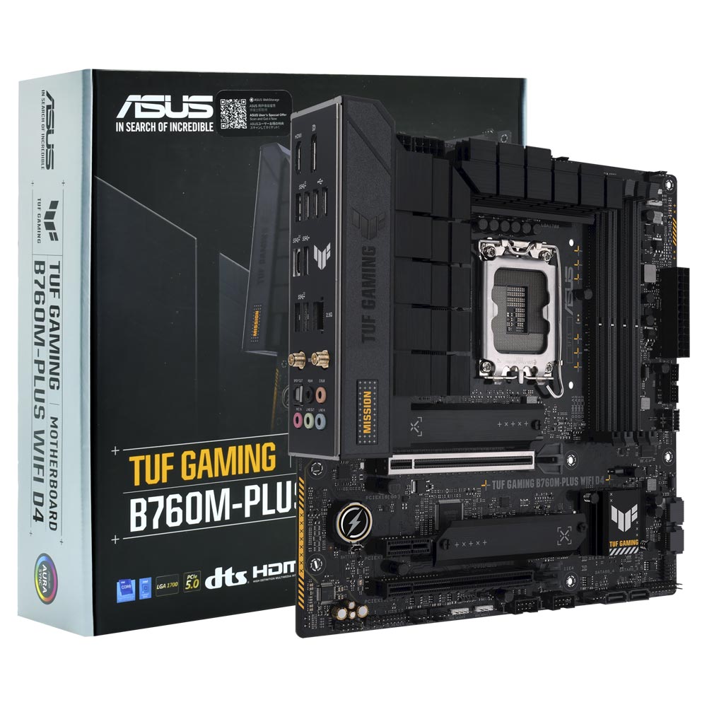 Foto do Produto Placa Mae ASUS TUF Gaming B760M-PLUS Wi-Fi D4 Socket LGA 1700 / DDR4