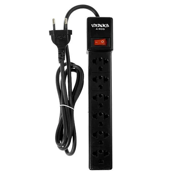Foto do Produto Filtro de Linha Satellite A-R05 com 6 Tomadas Universais Bivolt - Preto