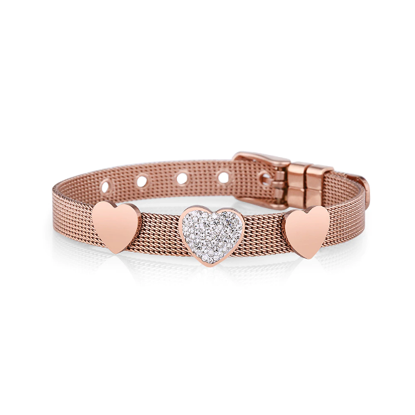 Foto do Produto Pulseira Feminina Freelook FRJ.3.3006-4 de aço inoxidável - Rosa Ouro