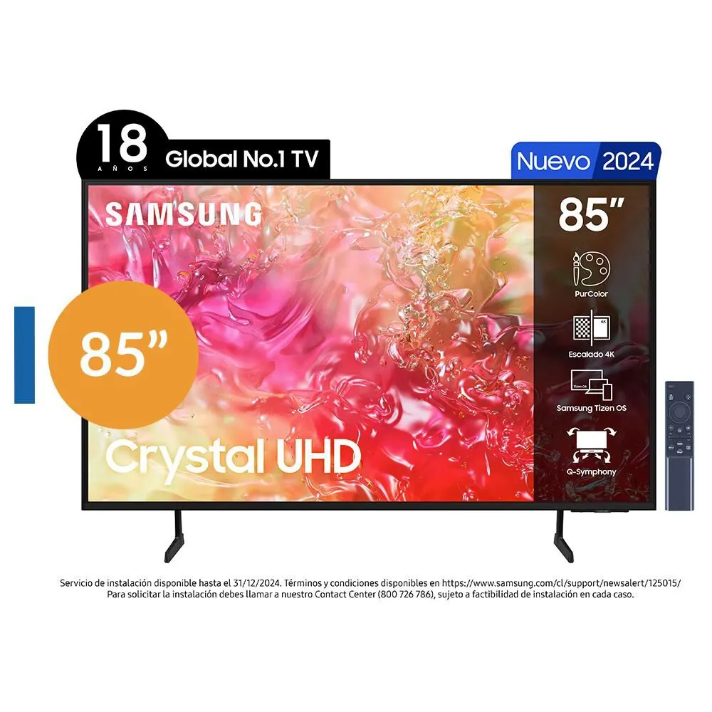 Foto do Produto SAMSUNG TV SMART LED 85" UN85DU7000GXZS 4K ULTRA HD