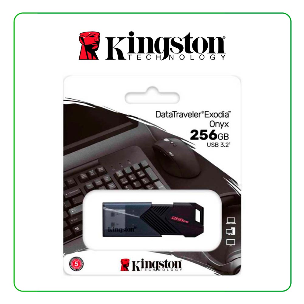 Foto do Produto Pendrive Kingston DataTraveler Exodia Onyx 256GB USB 3.2 GEN 1 - DTXON/256GB