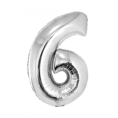 Foto do Produto Balao Numero 6 Prata 32 Polegadas